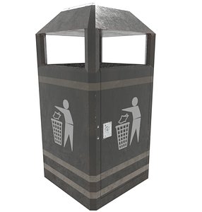3D trash bin garbage model