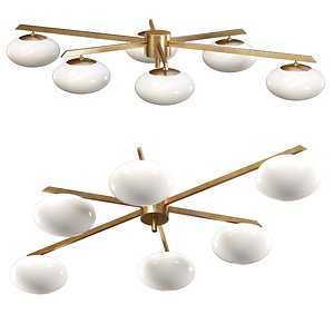 Ceiling Lamp by Angelo Lelli Style 6 Opalines