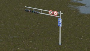 Traffic light pole 3D model