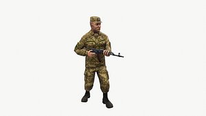 Ukrainais Soldier Rigged Model 3D model