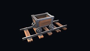 stylized trolley rails 3D model