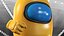 Among Us Yellow Character Rigged for Cinema 4D