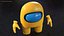 Among Us Yellow Character Rigged for Cinema 4D