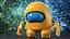 Among Us Yellow Character Rigged for Cinema 4D