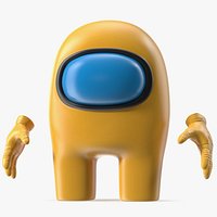 Among Us Yellow Character Rigged for Cinema 4D