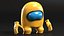 Among Us Yellow Character Rigged for Cinema 4D