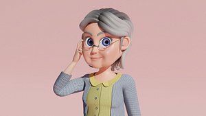 3D Cartoon Grandma Rigged 