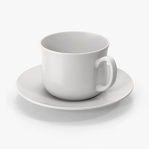 Ceramic Tea Cup And Saucer 3D