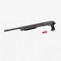 Ithaca M37 Pump Action Shotgun Low-poly PBR