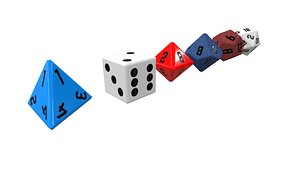 Collection Dice set for role-playing games - game ready PBR