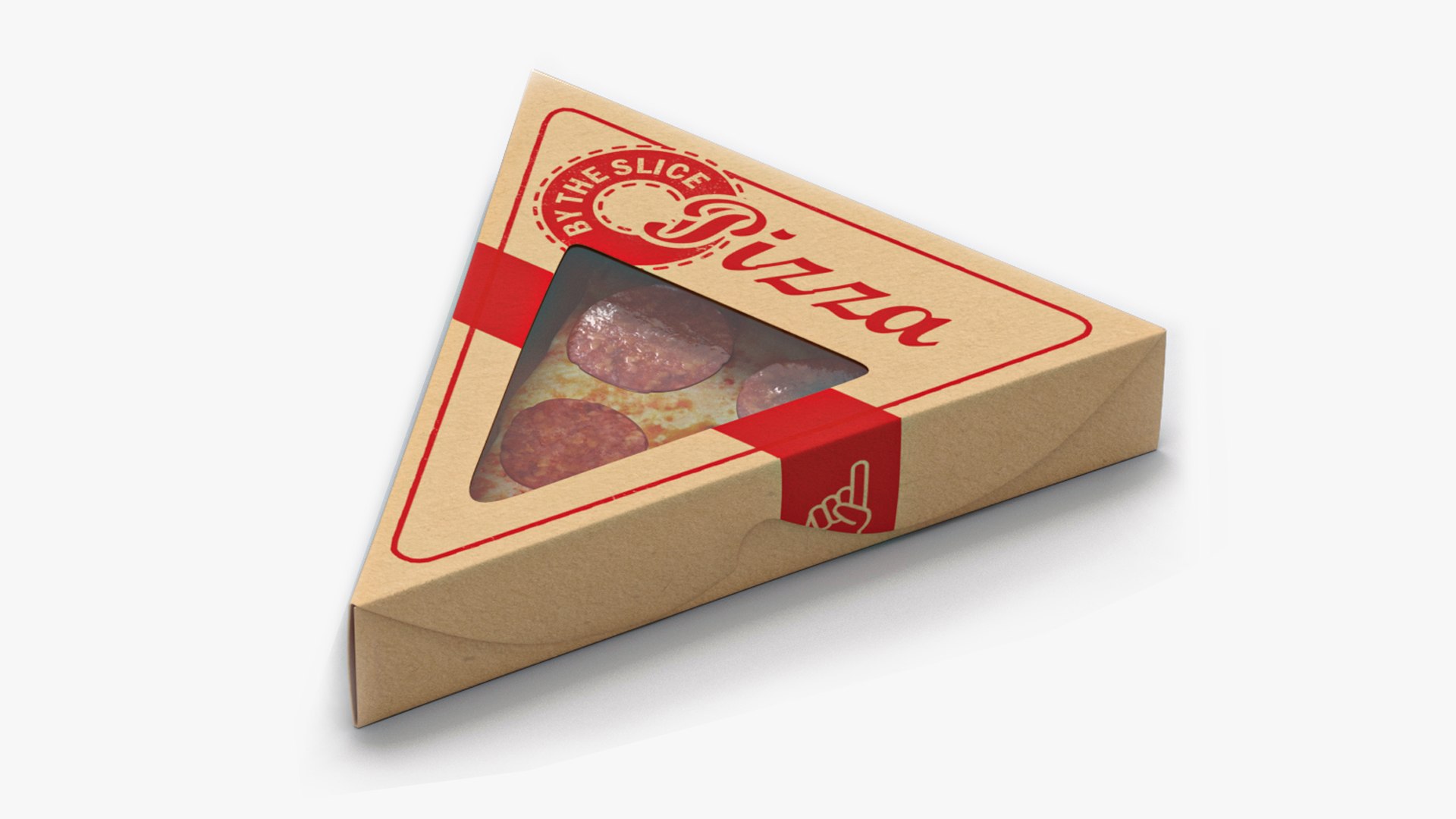 Pizza Slice in Packaging Box 3D model preview