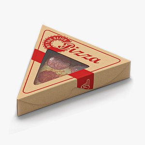 Pizza Slice in Packaging Box model