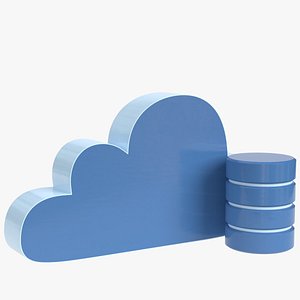3D cloud storage icon model