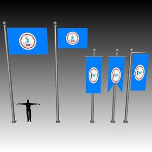 3d flag u model