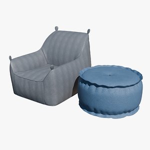 3D Beanbag Chairs model