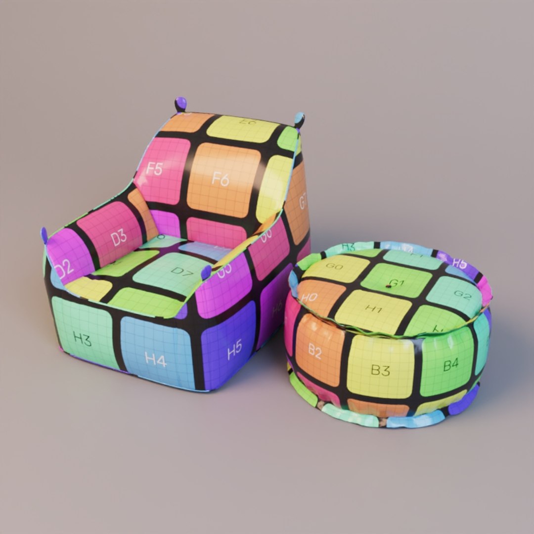 3D Beanbag Chairs Model - TurboSquid 2236374