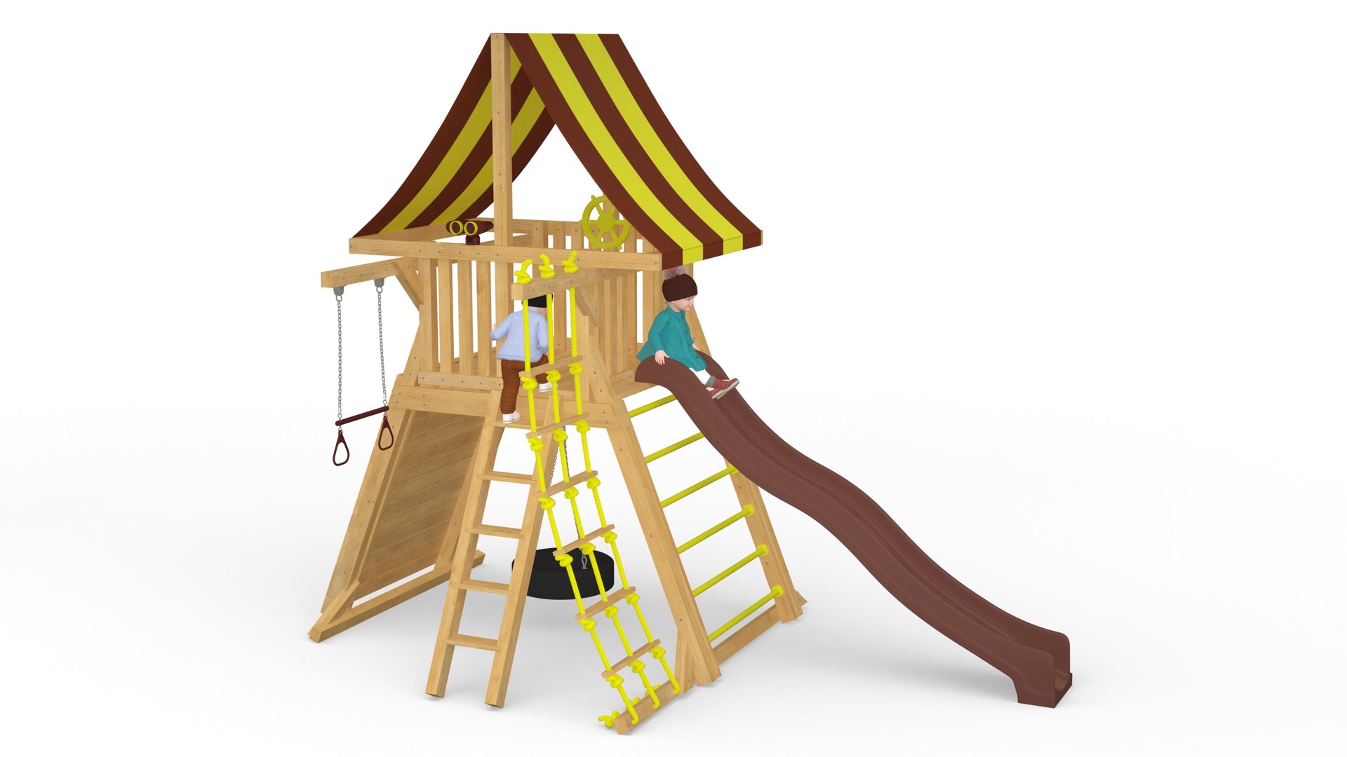 Little Children on Slide Fur