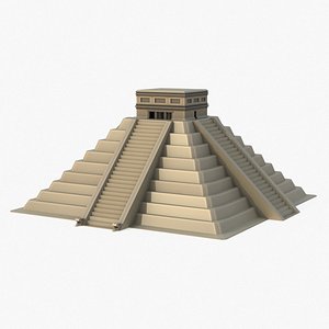 Low Poly Cartoon Model Pyramid of Kukulkan 3D model