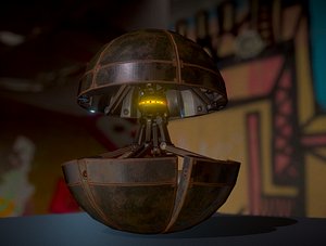 3d rusty version sphere bot