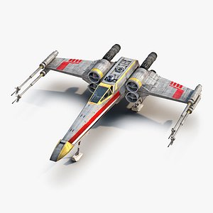 Star Wars X-Wing Starfighter and R2D2 Yellow 2 3D Model
