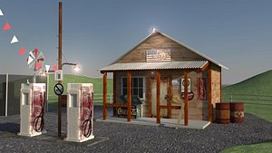 old gas station obj