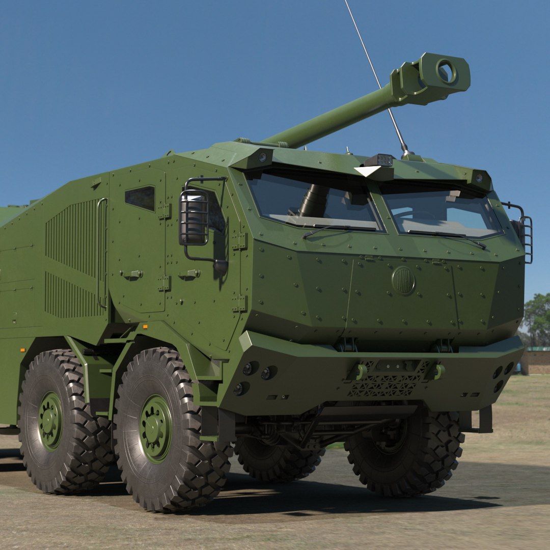 Military Howitzer Morana Green 3D model preview