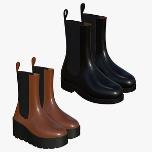 3D Realistic Leather Boots V7