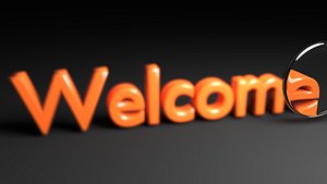 3D focused welcome text animation