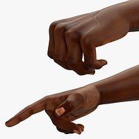Realistic African Man Hands Rigged for Cinema 4D