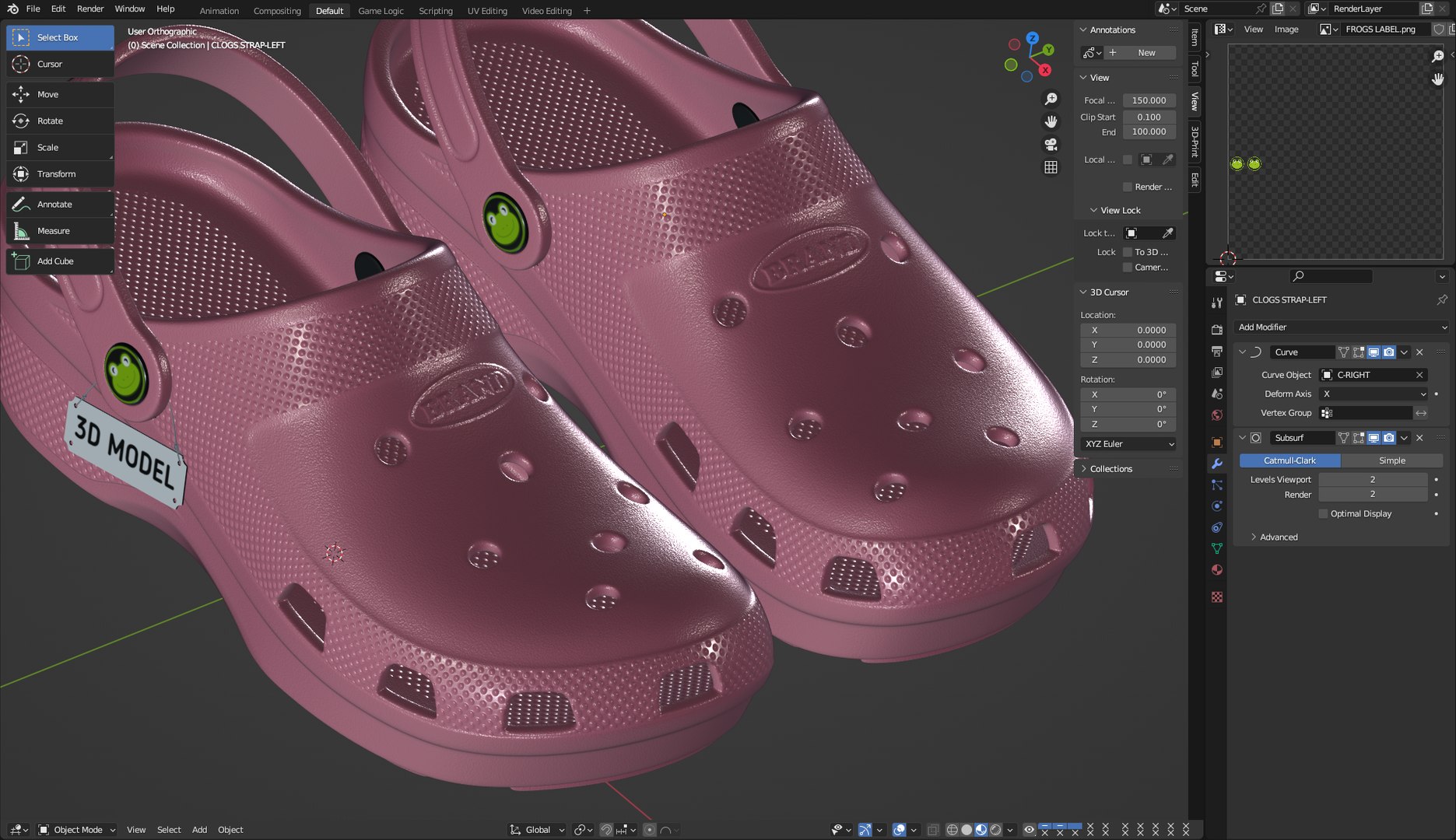 3D Garden Rubber Clogs Shoes Model - TurboSquid 2185257
