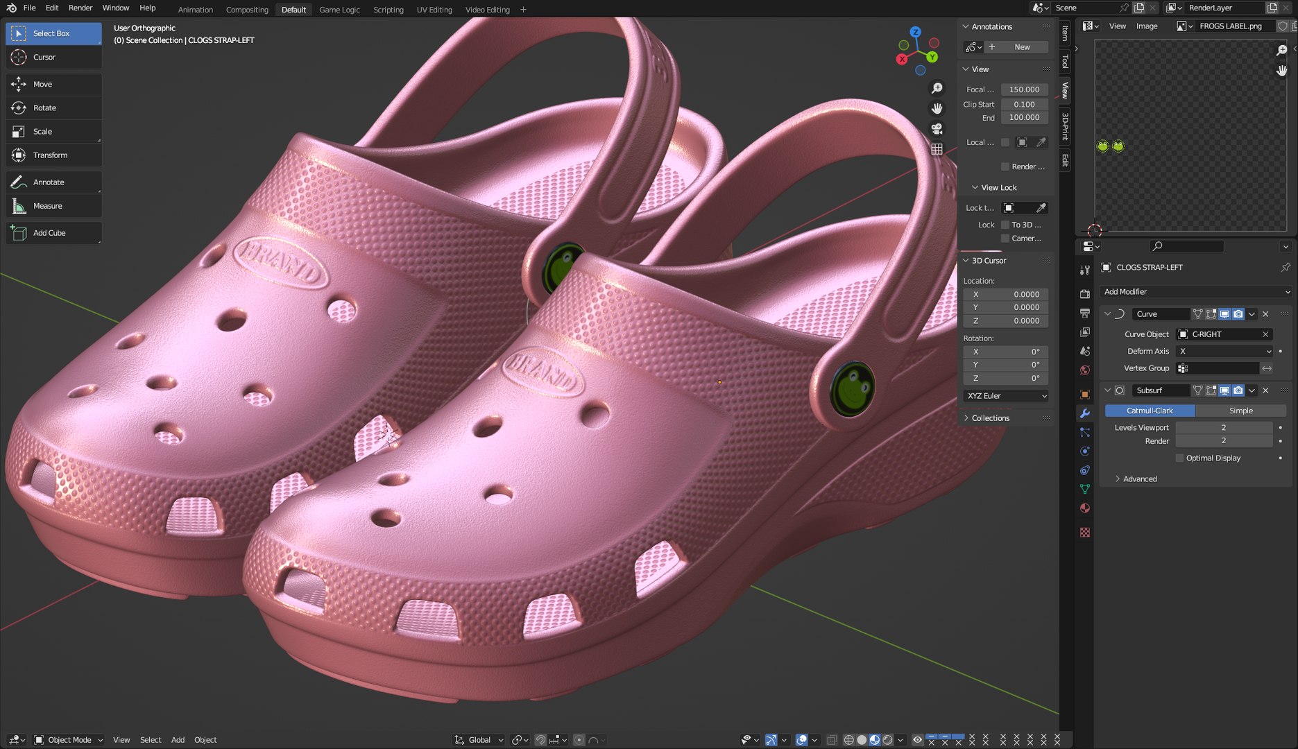 3D Garden Rubber Clogs Shoes Model - TurboSquid 2185257