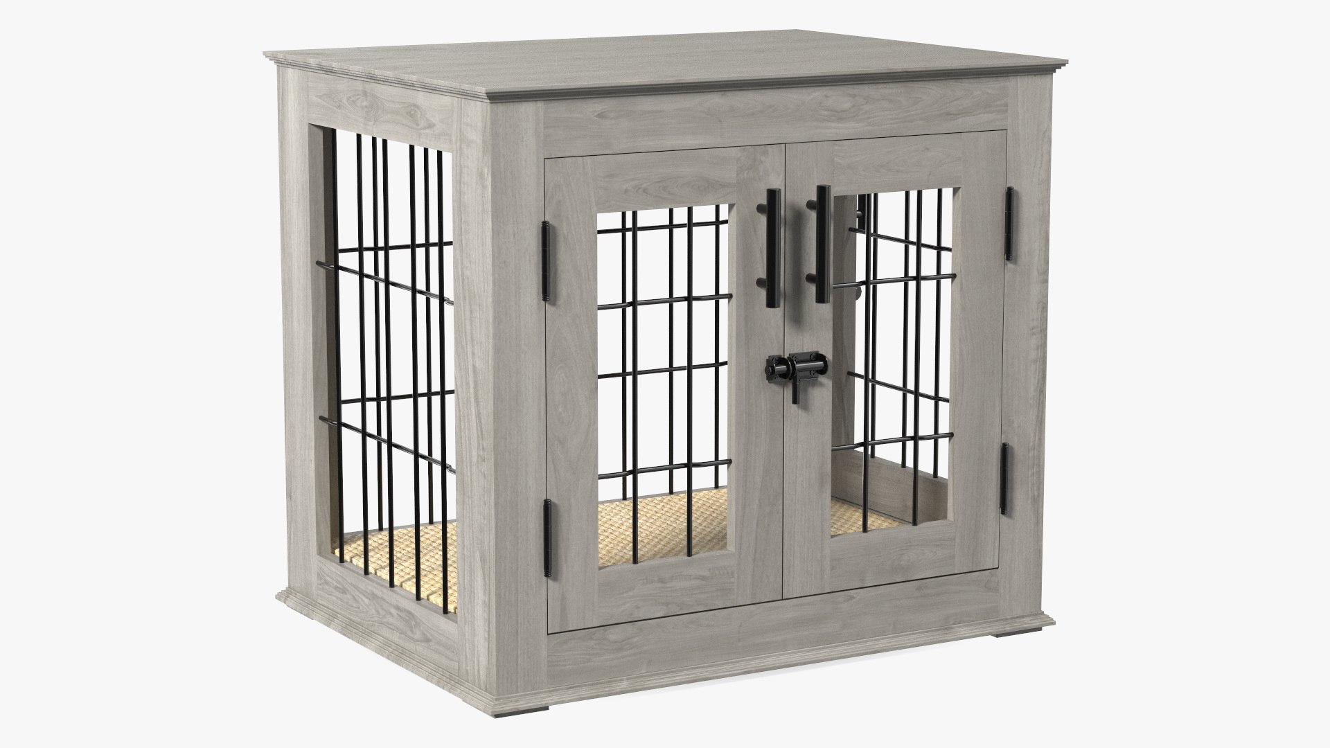Designer Dog Crate Furniture White 3D model preview