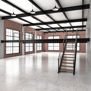 3D industrial loft office