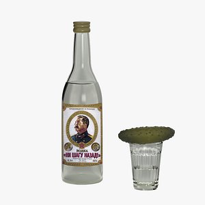 3d model bottle russian vodka