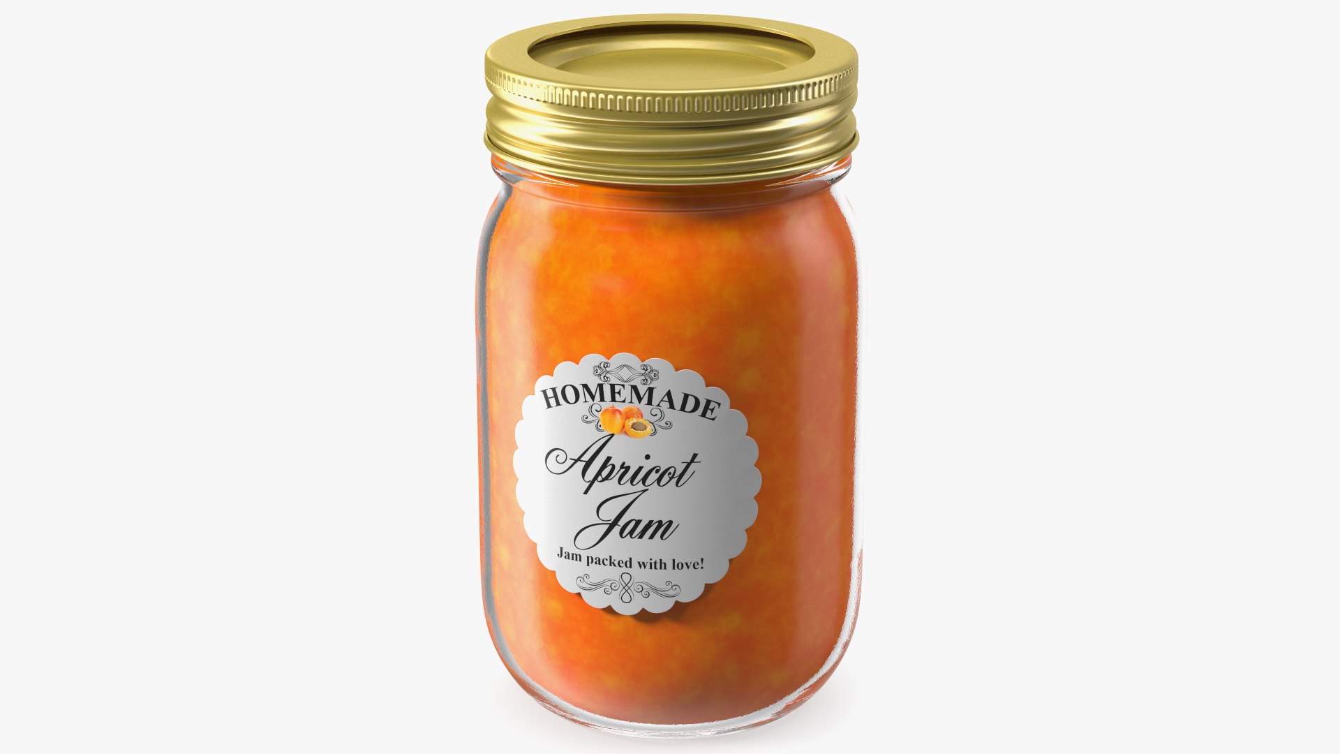 Jam Jar Apricot 3D model preview