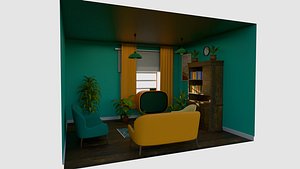 Cartoon Living Room 3D model