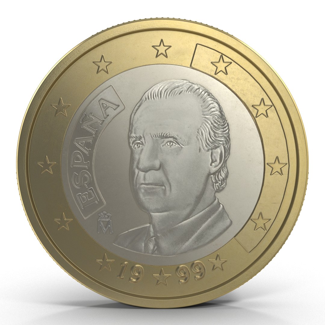 1 Euro Coin Espana 3D Model preview