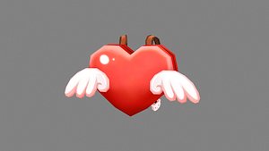cartoon love backpack Low-poly 3D model 3D