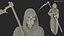 3D Grim Reaper Holding a Scythe model