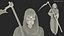 3D Grim Reaper Holding a Scythe model