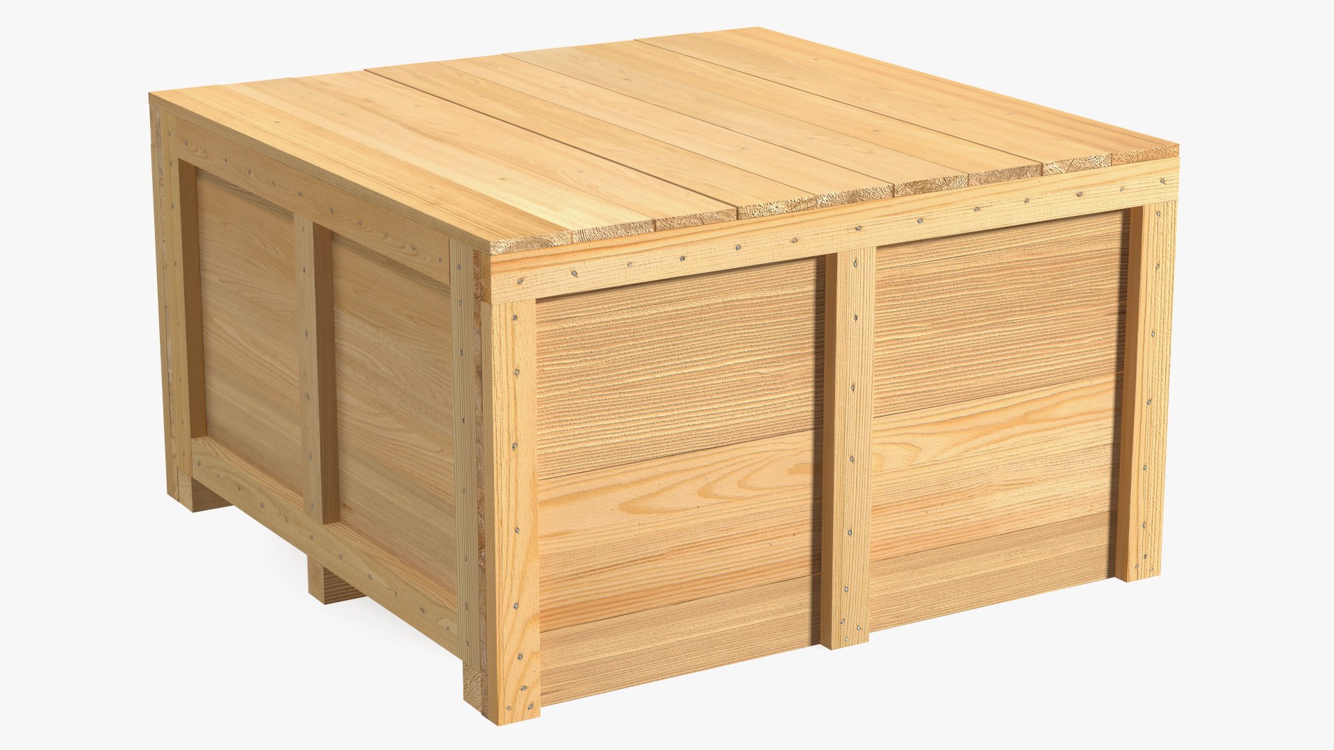 Wooden Crate Box For Shipping 3D model preview