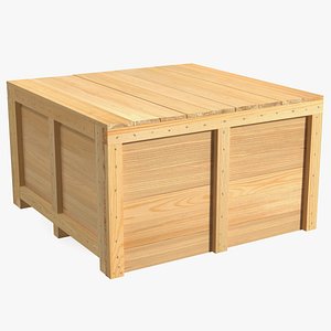 3D Wooden Crate Box For Shipping model