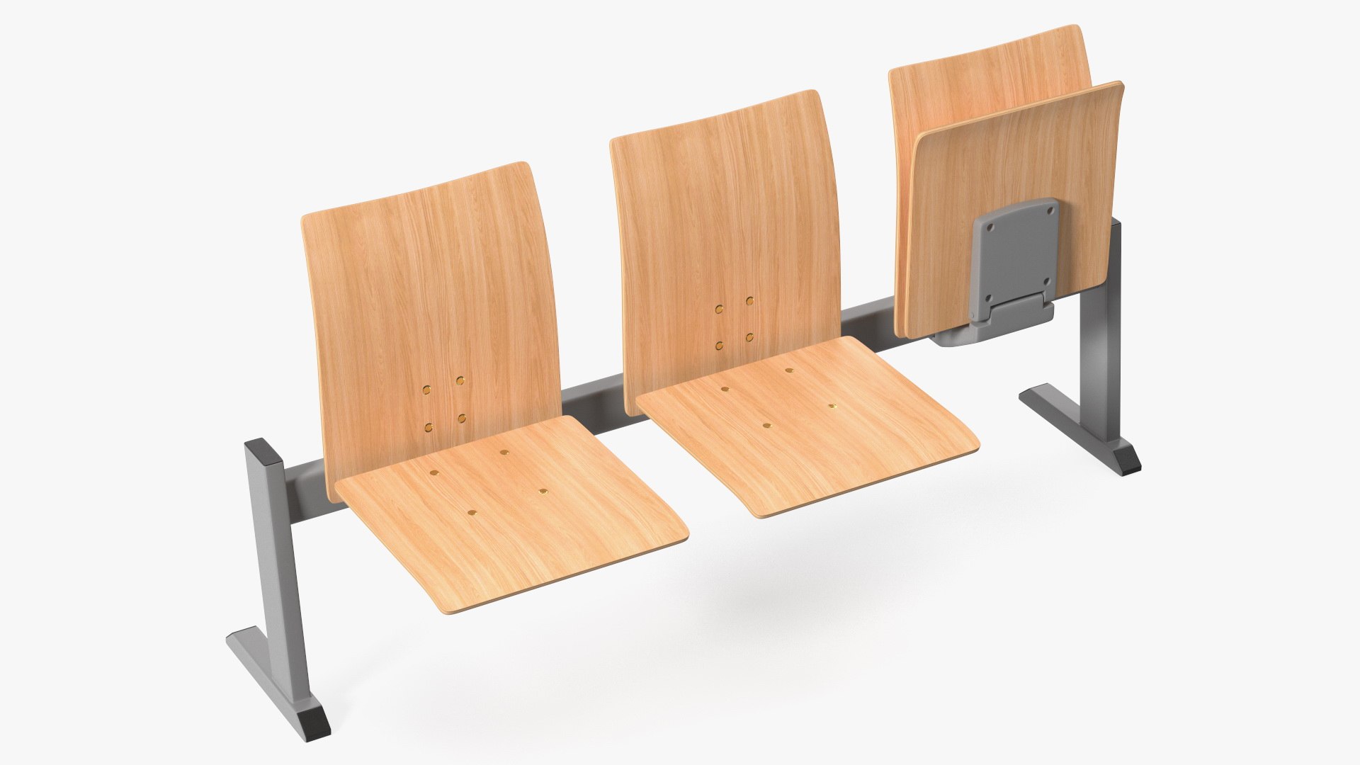 University Seating System For Three Seats 3D model preview