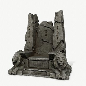 Lion Stone Throne 3D model