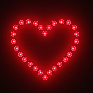 neon bulbs heart 3d 3ds