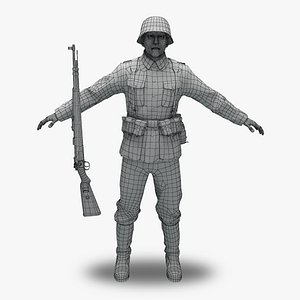 3D Wermaht soldier WW2