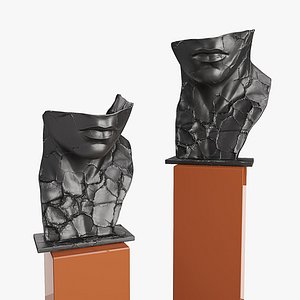 3D model Modern face half sculpture