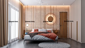 masterbedroom with render setting vray 3D
