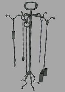 fireplace tool set 3d 3ds