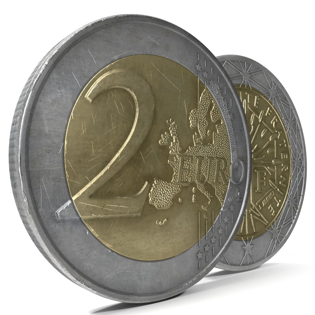 2 Euro Coin France 3D model preview